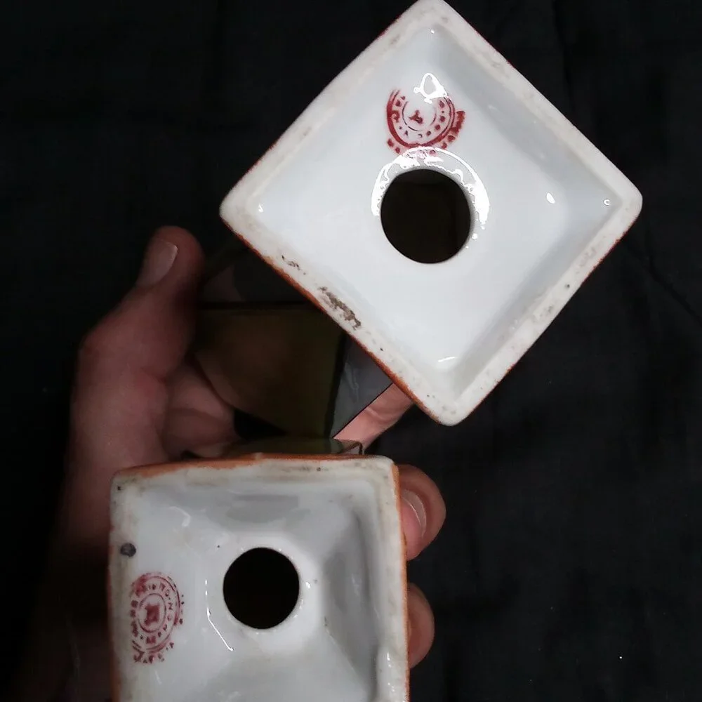 Vintage Art Deco Lusterware Cubist Geometric Sugar Shaker Set Japan (2)